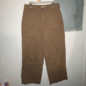 Cropped tawny colored pants, great for casual nights and days!